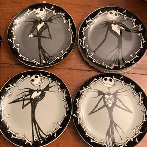 Set Of 4 Nightmare Before Christmas Jack Skellington Halloween Appetizer Plates